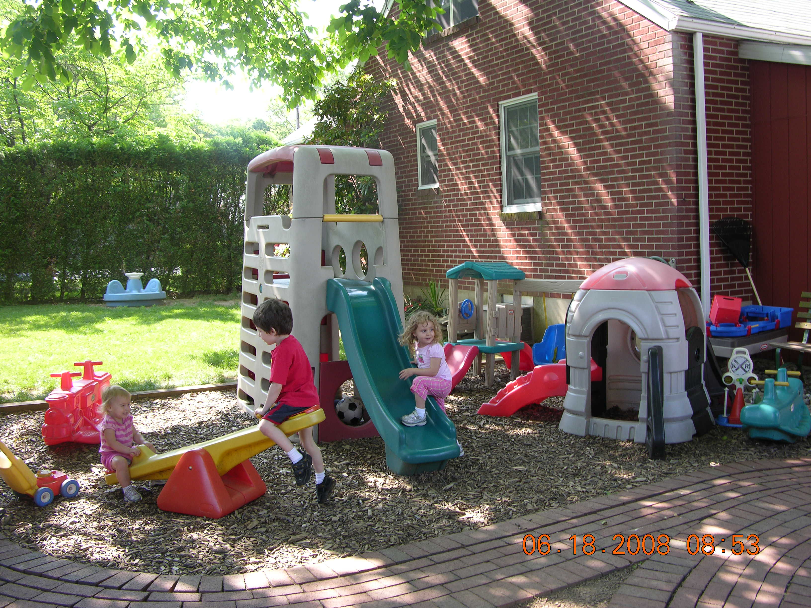 Children playing in the yard